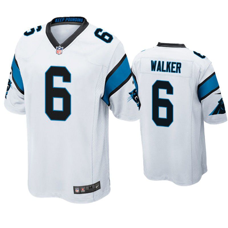 Men Carolina Panthers 6 P.J. Walker Nike White Game NFL Jersey
